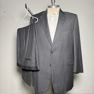 Brother's Tailored Coppley Suit 48R 43W Grey Wool Custom Solid